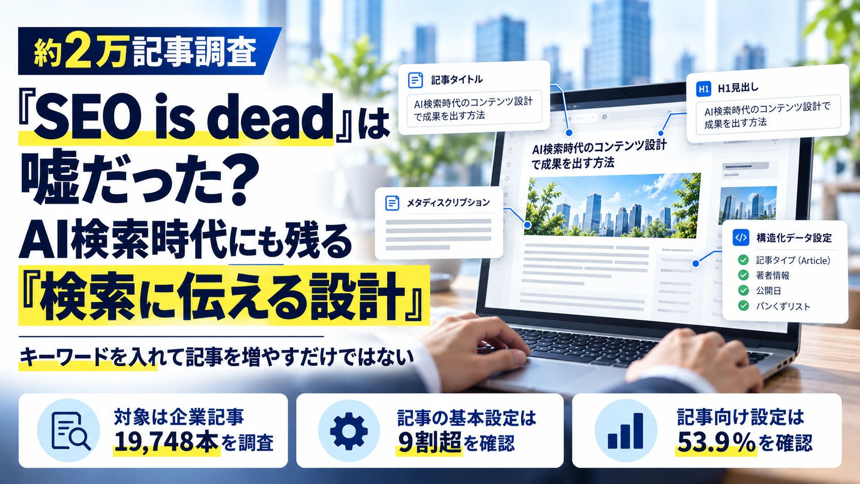 「SEO is dead」は嘘だった？約2万記事調査で見えた、AI検索時代にも残る“検索に伝える設計”